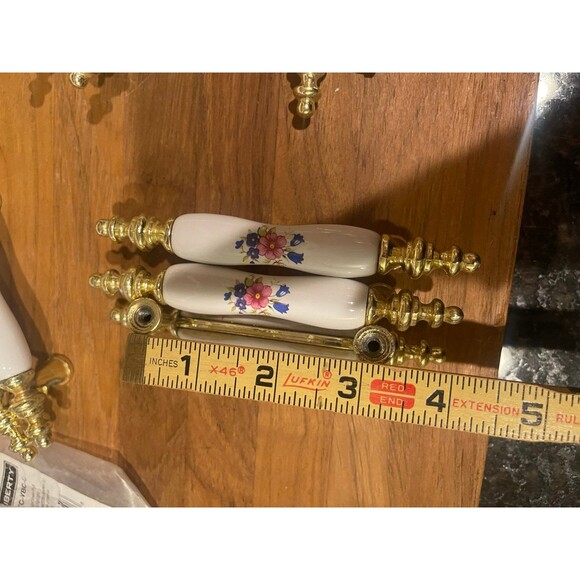 10 Floral Milkglass Cabinet Handles - Picture 6 of 6